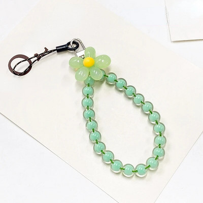 24CM Mobiliojo telefono virvelė pakabinama ant kaklo pakabinama grandinėlė Pakabukas Krištoliniai karoliukai rankų darbo Apsaugos nuo praradimo virvė iPhone dirželiui Nuimamas