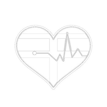 Медицинска тема Heartbeat Формички за бисквитки Пластмасови 3D карикатури Електрокардиограма Печат за бисквити Фондан Релефна форма Инструменти за печене