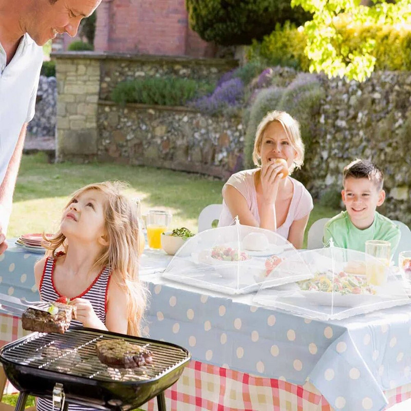 Nešiojami sulankstomi stalo maisto užvalkalai buitiniai skėčiai maisto uždangalai iškylai ant grotelių vakarėlis nuo uodų apsaugantys virtuvės prietaisai
