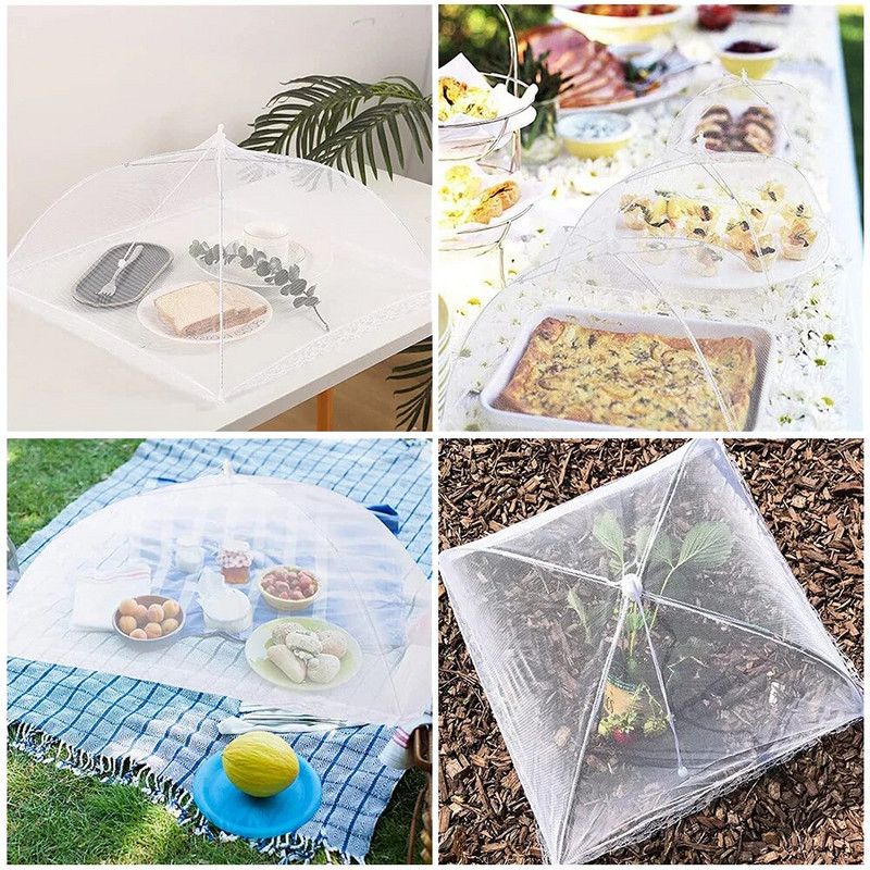 Nešiojami sulankstomi stalo maisto užvalkalai buitiniai skėčiai maisto uždangalai iškylai ant grotelių vakarėlis nuo uodų apsaugantys virtuvės prietaisai