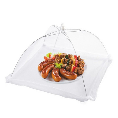 1 tk kokkupandav majapidamistoidu vihmavari, pestav võrgust toidukate pikniku grillpidu kärbsevastane sääsevõrk telk Köögividinad