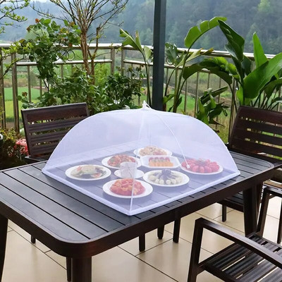 Összehajtható élelmiszerhálós huzat légy szúnyog elleni felugró ételtakaró esernyő étkezés zöldség gyümölcs légáteresztő burkolat Konyhai kiegészítők