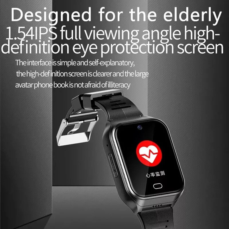 GS17 pagyvenusių žmonių išmanusis telefonas laikrodis 4G Visi Netcom vaizdo skambučiai Apsaugos nuo kritimo signalizacija GPS vieta HD kamera SOS 1G/8G išmanusis laikrodis