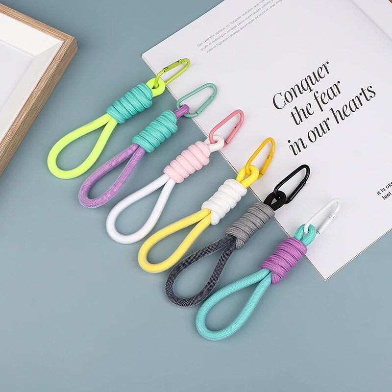 Virvelė Fluorescencinės spalvos telefono dirželis tinklelis Landyard Krepšiams Pintos juostelės Raktai Kabantys kelnės Priedai Raktų pakabukas 2style