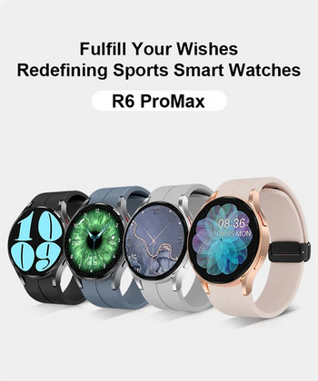Smart Watch R6 Pro Max Bluetooth Κλήση NFC Ασύρματη φόρτιση Health Montoring Sport Fitness Tracker Ανδρικά Γυναικεία Smartwatch