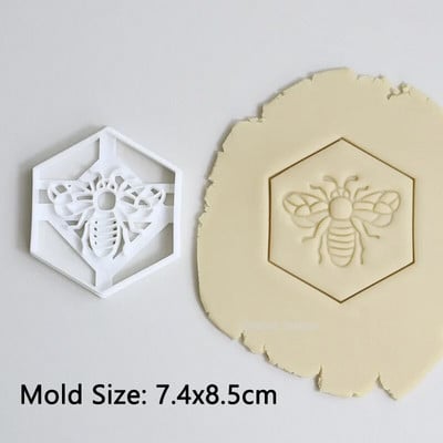 Dispozitiv de tăiat biscuiți cu fagure de miere, insecte, model de albine, pentru fondant, pentru biscuiți, pentru embosare, pentru meșteșuguri pentru turtă dulce, instrument pentru decorarea prăjiturii cu fondant.