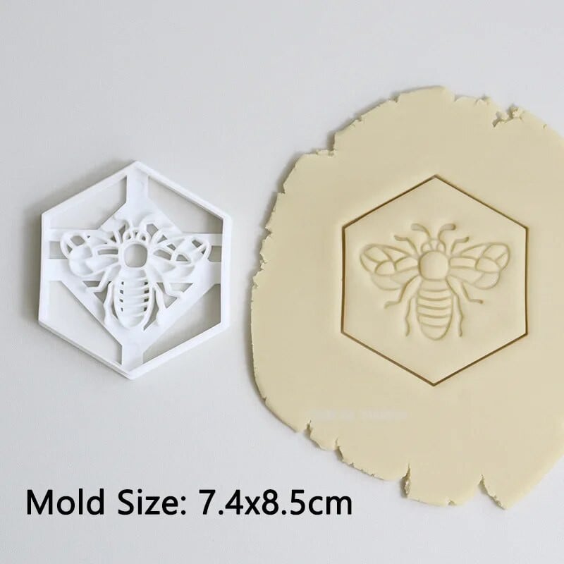 Dispozitiv de tăiat biscuiți cu fagure de miere, insecte, model de albine, pentru fondant, pentru biscuiți, pentru embosare, pentru meșteșuguri pentru turtă dulce, instrument pentru decorarea prăjiturii cu fondant.