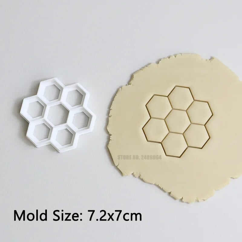 Dispozitiv de tăiat biscuiți cu fagure de miere, insecte, model de albine, pentru fondant, pentru biscuiți, pentru embosare, pentru meșteșuguri pentru turtă dulce, instrument pentru decorarea prăjiturii cu fondant.