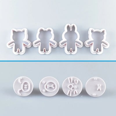 Mieli sausainių pjaustytuvai Įrankiai Animaciniai filmukai Meškiukas Triušis Katė Kiaulės forma Sausainių pjaustyklė Forma Tešlos pyragas Formos kepimas Dekoravimo įrankiai Kalėdos