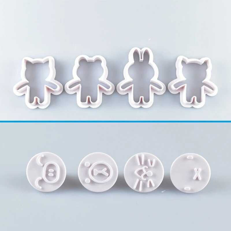 Mieli sausainių pjaustytuvai Įrankiai Animaciniai filmukai Meškiukas Triušis Katė Kiaulės forma Sausainių pjaustyklė Forma Tešlos pyragas Formos kepimas Dekoravimo įrankiai Kalėdos