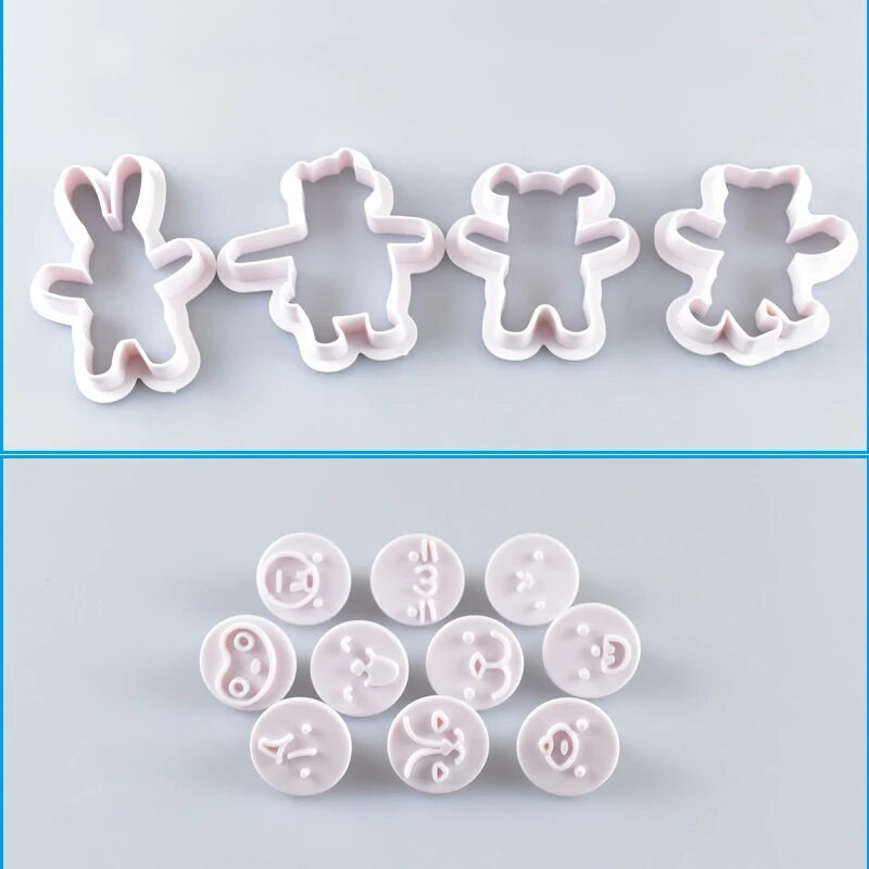 Mieli sausainių pjaustytuvai Įrankiai Animaciniai filmukai Meškiukas Triušis Katė Kiaulės forma Sausainių pjaustyklė Forma Tešlos pyragas Formos kepimas Dekoravimo įrankiai Kalėdos