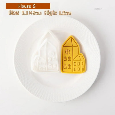 Božićna kućica Kalup za utiskivanje kolačića Kućice iz crtanih filmova Rezač za kekse Kalup za pečat za fondan Božićna novogodišnja zabava Alati za ukrašavanje torti