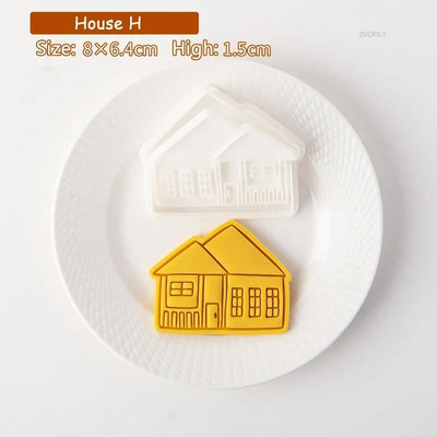 Božićna kućica Kalup za utiskivanje kolačića Kućice iz crtanih filmova Rezač za kekse Kalup za pečat za fondan Božićna novogodišnja zabava Alati za ukrašavanje torti