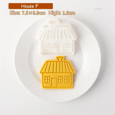 Božićna kućica Kalup za utiskivanje kolačića Kućice iz crtanih filmova Rezač za kekse Kalup za pečat za fondan Božićna novogodišnja zabava Alati za ukrašavanje torti