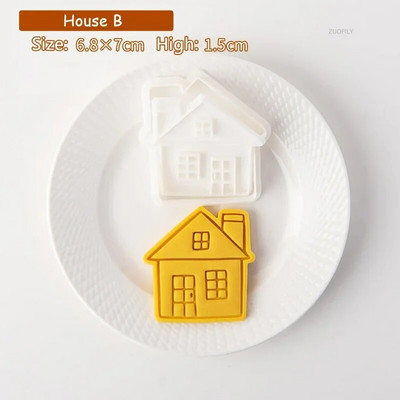 Božićna kućica Kalup za utiskivanje kolačića Kućice iz crtanih filmova Rezač za kekse Kalup za pečat za fondan Božićna novogodišnja zabava Alati za ukrašavanje torti
