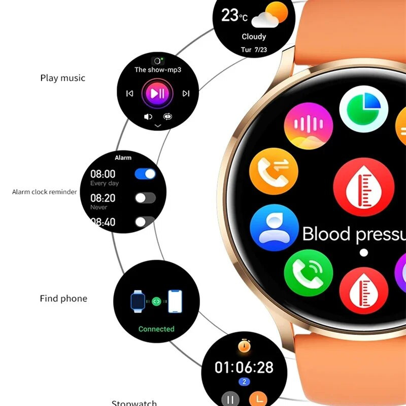 Γυναικείο έξυπνο ρολόι μόδας QS40 Μεγάλη οθόνη Bluetooth Κλήση Παρακολούθηση ανδρών Αθλητισμός Fitness Tracker Lady Smartwatch