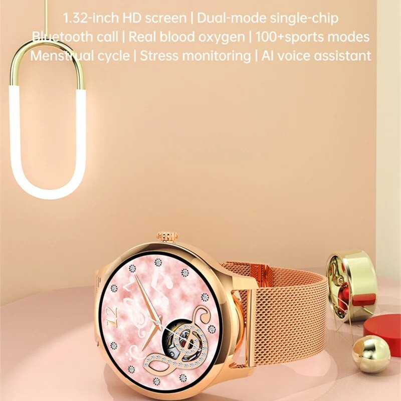 LW92 Women Fashion Smart Watch 1,32 ιντσών BT Calling AI Voice Assistant Lady Sport Fitness Tracker Health Monitor Smartwatch