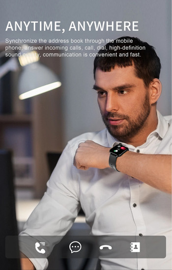 НОВ HD11 Smartwatch 1,9 инчов цял екран Bluetooth повикване Монитор на пулса Монитор за сън NFC заключване на парола Смарт часовник за мъже жени