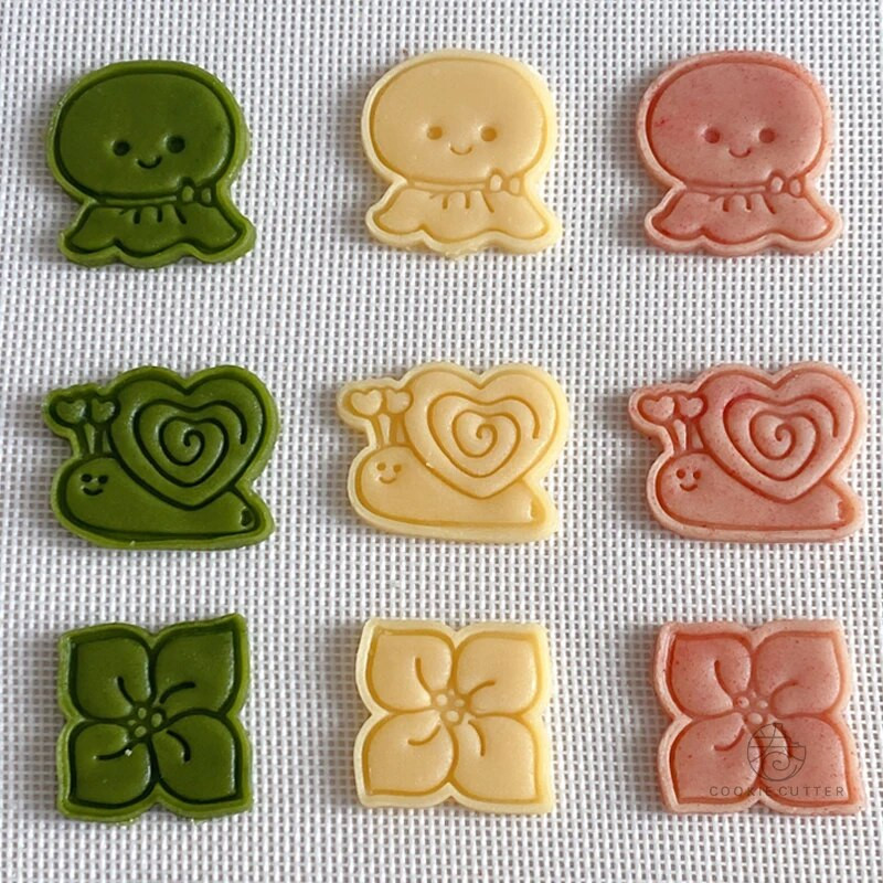 Miela saulėta lėlė, sraigė, gėlių skėčių raštas sausainių formelių pjaustyklė Pavasarinis cukrus amatų tortų dekoravimo įrankiai įspaudimas