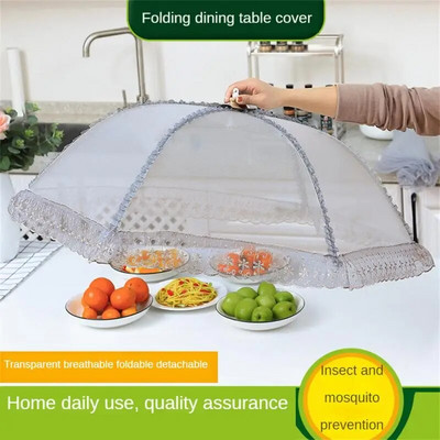 Vegetable Cover Foldable Household Lace Breathable Fly-proof Kitchen Accessories Table Cover Simple To Use Multifunctional Mesh