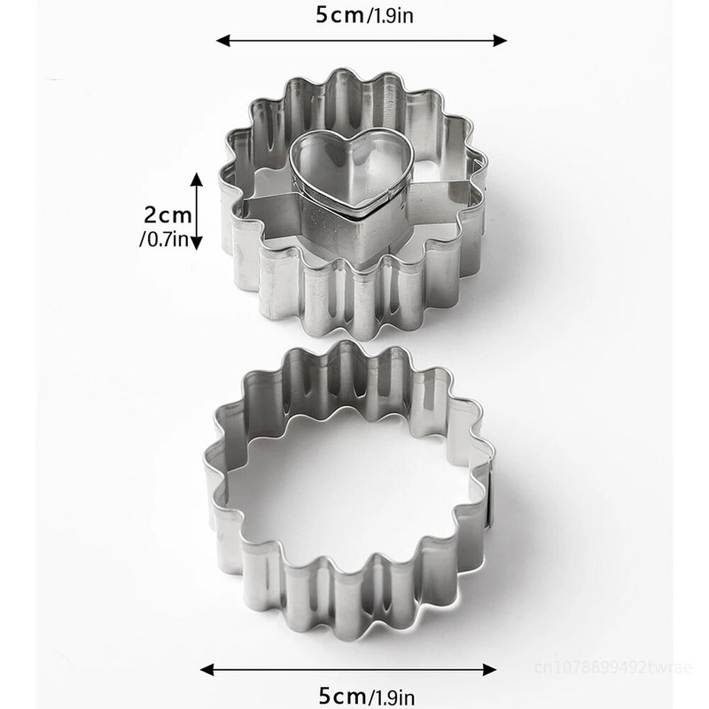 2 vnt. Valentino dienos širdies formos sausainių pjaustyklės formos nerūdijančio plieno nėrinių sausainių preso formelės „pasidaryk pats“ dekoravimo įrankiai, kepimo reikmenys