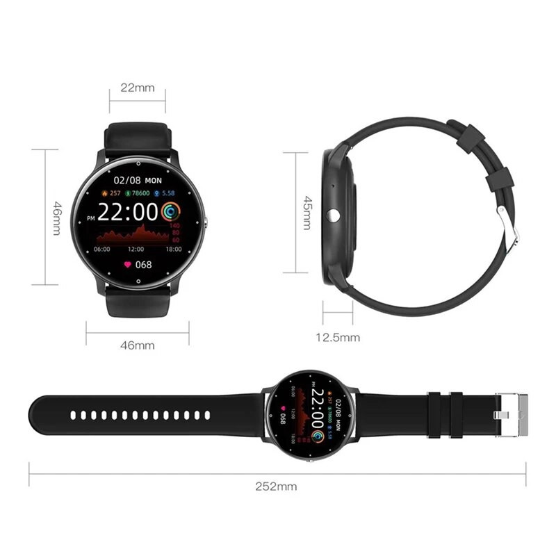 ZL02C Pro viedpulksteņa ekrāna sirdsdarbības ātruma asins skābekļa sporta mērīšanas pulkstenis