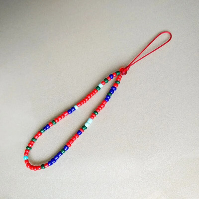 Karoliukais papuošta mobiliojo telefono grandinėlė Violetinė minkšta keramika Mobiliojo telefono pakabukas su karoliukais mobiliojo telefono dirželis