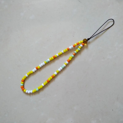 Karoliukais papuošta mobiliojo telefono grandinėlė Violetinė minkšta keramika Mobiliojo telefono pakabukas su karoliukais mobiliojo telefono dirželis