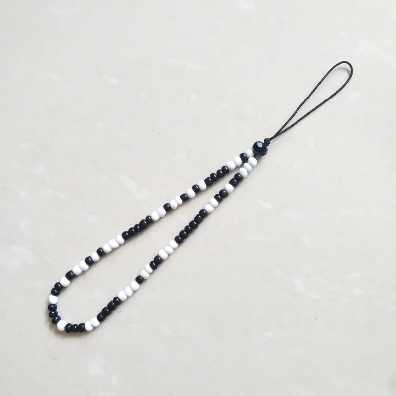 Karoliukais papuošta mobiliojo telefono grandinėlė Violetinė minkšta keramika Mobiliojo telefono pakabukas su karoliukais mobiliojo telefono dirželis