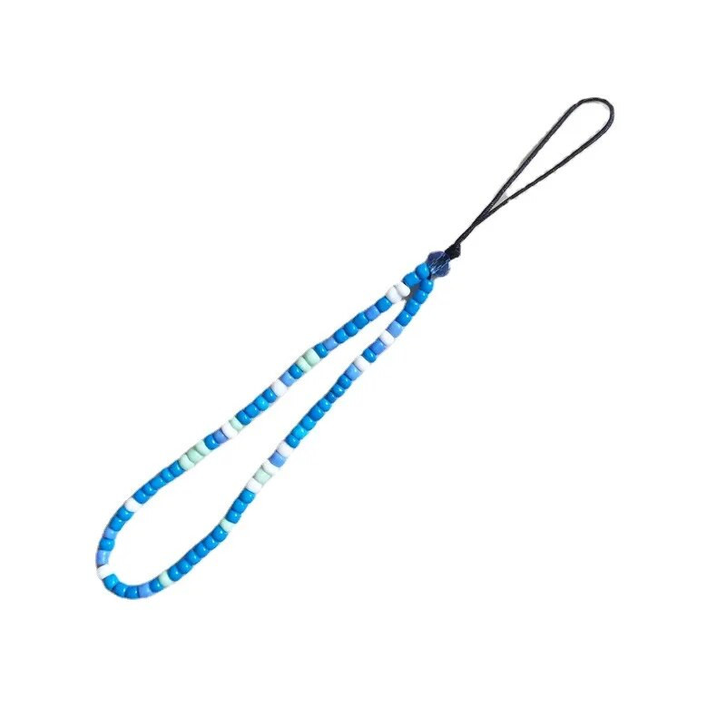 Karoliukais papuošta mobiliojo telefono grandinėlė Violetinė minkšta keramika Mobiliojo telefono pakabukas su karoliukais mobiliojo telefono dirželis