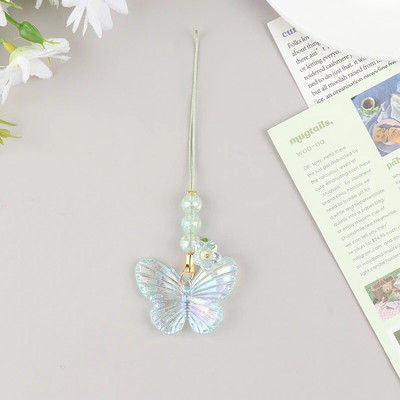 „Y2k Butterfly“ pakabinamas telefono dirželis, mobiliojo telefono dėklo dirželis, skirtas mergaitėms, madingos telefonų grandinės, automobilio raktų pakabukas