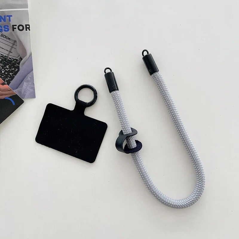 Telefono dirželis Universalus asmeninis riešo dirželis Trumpas mobiliojo telefono virvė nešiojamasis krepšys raktų pakabukas, apsaugantis nuo pametimo mobiliojo telefono grandinėlė