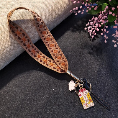 Siuvinėjimo Stilius Trumpas Mobilusis Telefonas Mezgimo Riešo Virvė Universali Telefono Virvelė Neprarandama apyrankės raktų pakabuko ausinių dėklas