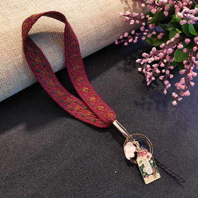 Siuvinėjimo Stilius Trumpas Mobilusis Telefonas Mezgimo Riešo Virvė Universali Telefono Virvelė Neprarandama apyrankės raktų pakabuko ausinių dėklas