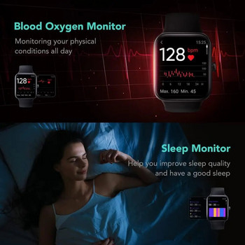 Έξυπνο ρολόι SKG V7, οθόνη 1,7\'\' 5ATM Αδιάβροχο Bluetooth Fitness Tracker για Android iPhone, Καρδιακός Σφυγμός, Οθόνη οξυγόνου αίματος