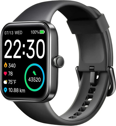 Смарт часовник SKG V7, 1.7`` екран 5ATM водоустойчив Bluetooth фитнес тракер за Android iPhone, сърдечен ритъм, монитор за кислород в кръвта