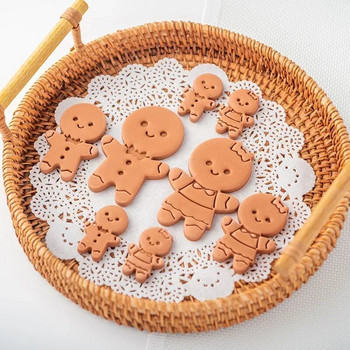 Gingerbread Man Cookie Plunger Cutters Christmas Boy Girl Cookie ανάγλυφο καλούπι Φοντάν Τύπος φόρμα ψησίματος κέικ εργαλεία διακόσμησης
