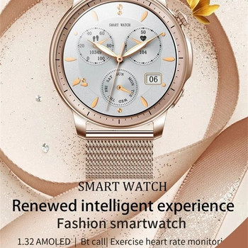 V65 Луксозен дамски смарт часовник 1,32 инча Amoled Bluetooth Call Lady Fashion Wristband Girl Sport Fitness Tracker Smartwatch