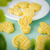 Mini Mieli augalai Sausainių pjaustyklė Sultingas Kaktusas Fondant Reljefinis Antspaudas Daugkartinis Naudojimas Molio keramikai Tortų dekoravimo įrankiai