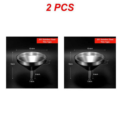 Roostevabast terasest lehtriga köögiõli vedeliku dosaator metallist lehter Eemaldatav laia suuga lehtrifilter köögitööriistade konserveerimiseks