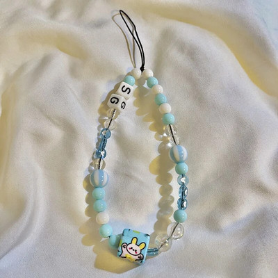 Korėjietiškas mielas žavingas meškiukas meilės širdelės lankelis telefono grandinėlės, skirtos iPhone moterims, mergaičių papuošalų dirželis su karoliukais, pakabinama virvele