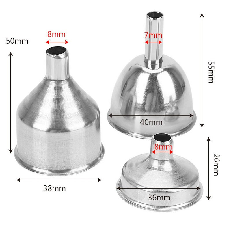 Μίνι μεταλλικό χωνί HILIFE Μικρό στόμα από ανοξείδωτο ατσάλι Χωνιά φιάλης κρασιού για γέμιση φιάλης ισχίου με στενό στόμα