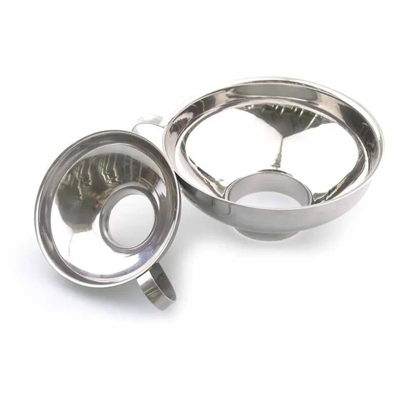 Sidabrinis piltuvas ​ Nerūdijančio plieno stiklainių bunkeris 1 vnt. plataus burnos konservavimo filtras virtuvėje patvarus, praktiškas, naudingas