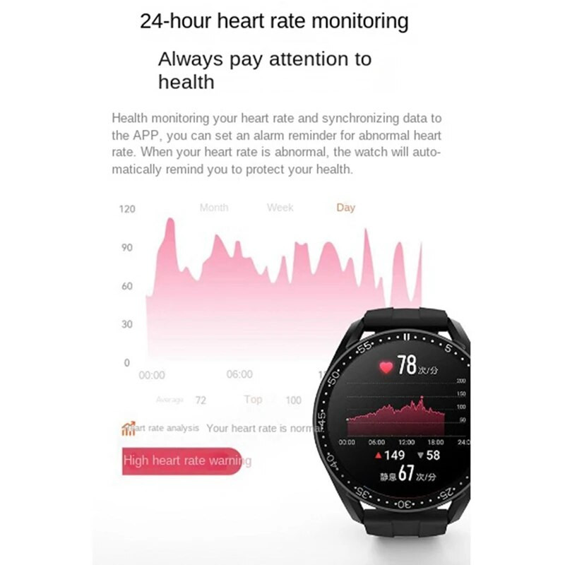 GT9 išmaniojo laikrodžio ekranas Širdies ritmo, kraujo deguonies, sporto, gliukozės ir kraujospūdžio matavimo laikrodis, patvarus