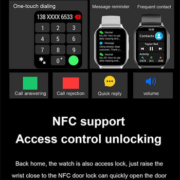 Смарт часовник HK26 мъжки Bluetooth разговор 2.04 инча AMOLED голям екран NFC AI гласов спортен фитнес тракер дамски интелигентен часовник