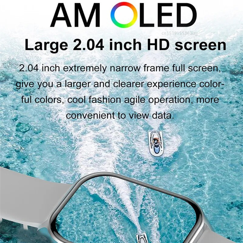 Išmanusis laikrodis HK26 vyrų Bluetooth Call 2,04 colio AMOLED didelio ekrano NFC AI balso sporto fitneso stebėjimo priemonė moterims