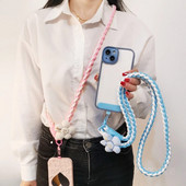 Kryžminio kūno saulėgrąžų audimo dirželis su mažu kvapniu vėjo telefono dėklu, pakabinamu ant virvės, telefono dėklu kelionėms lauke