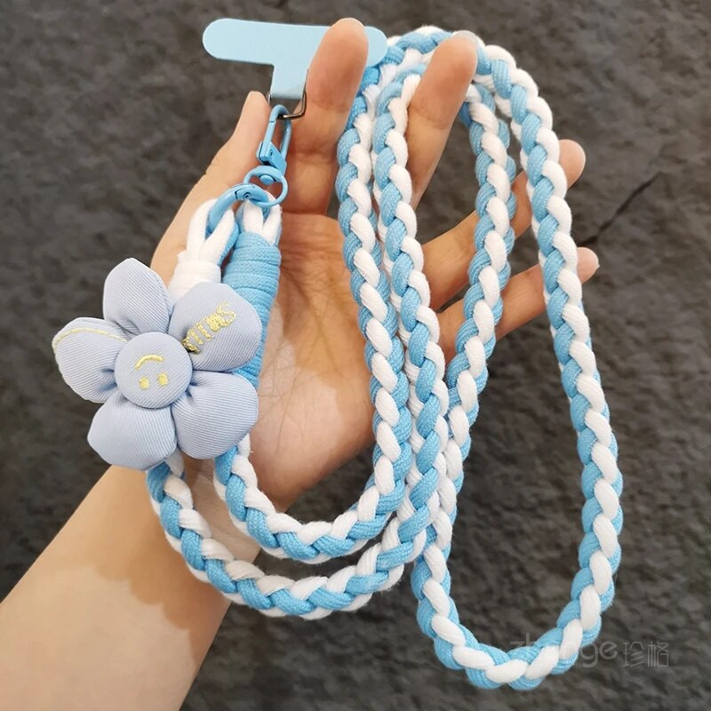 Kryžminio kūno saulėgrąžų audimo dirželis su mažu kvapniu vėjo telefono dėklu, pakabinamu ant virvės, telefono dėklu kelionėms lauke