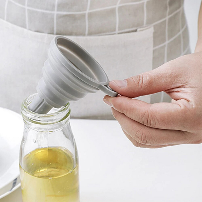 Silikoonist lehtrikomplekt Kokkupandav lehter veepudeli täitmiseks Kokkupandav köögivedeliku ülekandmine ka majapidamises kasutatavate vedelike väljastamiseks