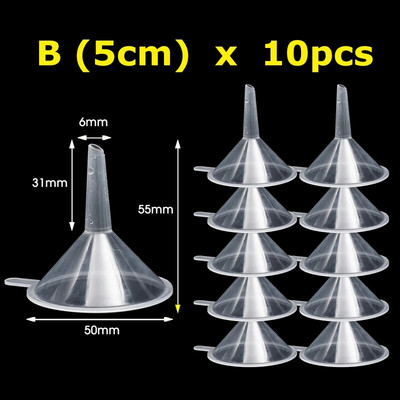 5/20 vnt Mini piltuvėlis skaidrūs plastikiniai mažos burnos skysto aliejaus piltuvėliai, skirti kvepalų difuzoriaus buteliuko losjono piltuvams laboratorijos įrankiai